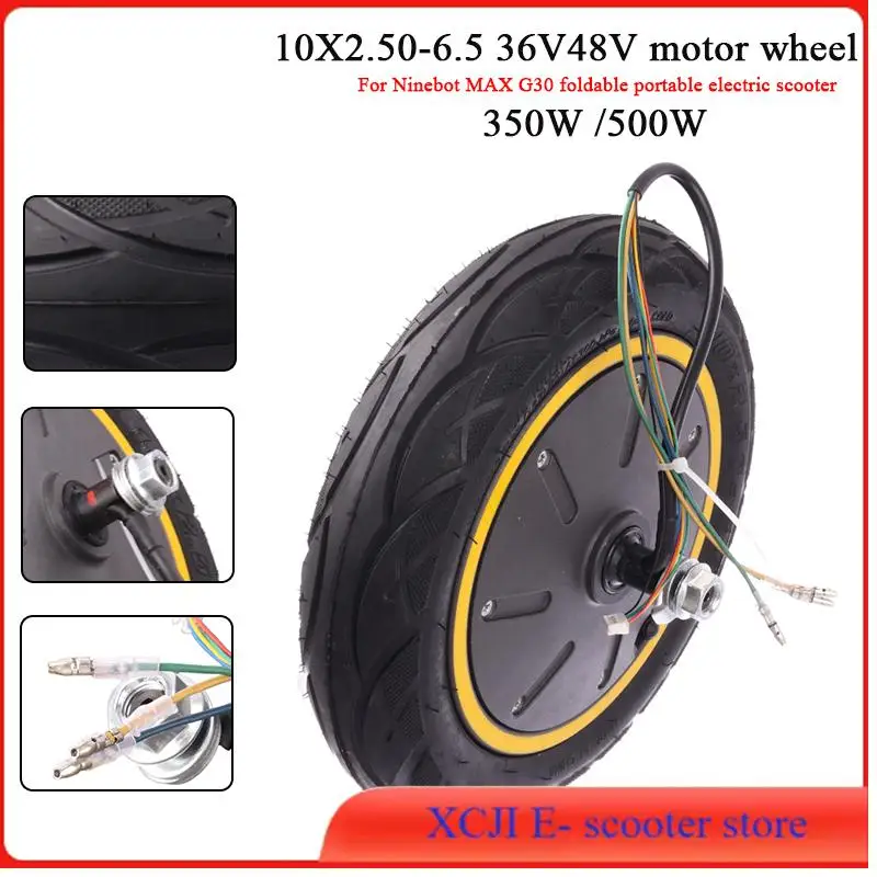 

10X2.50-6.5 Motor Electric Scooter 36/48V Engine Wheel For Ninebot Max G30 Electric Scooter Rear Driving Wheel Tire Motor Repair