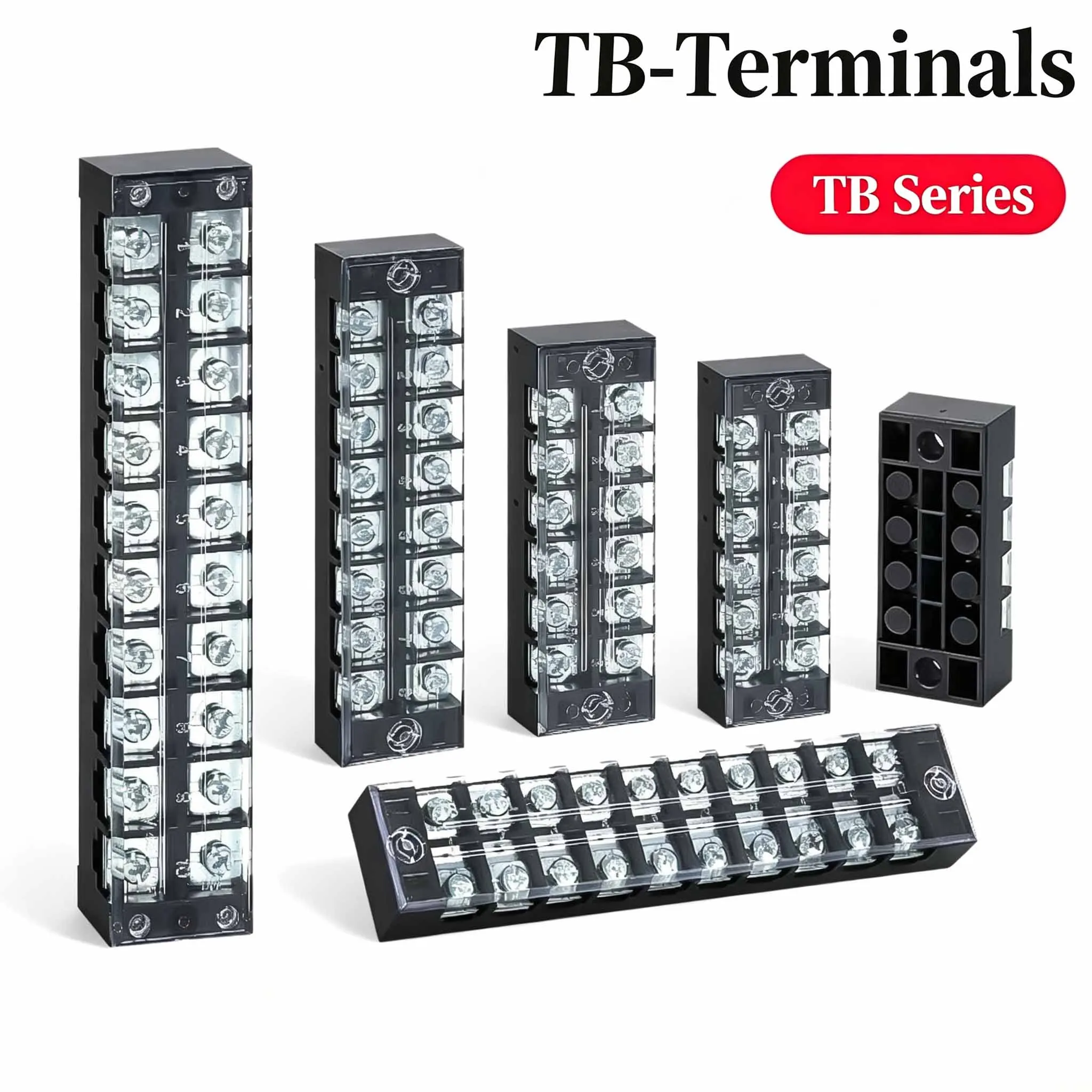 Dual Row Barrier Terminal Block TB‑1503‑TB‑1512 15A 600V Screw Type Wire Connector Fixed Wiring Board 3‑12 Positions Connection