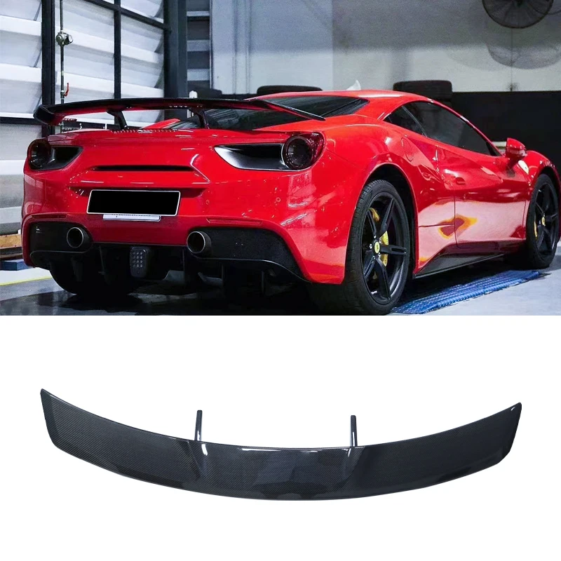 N style Carbon Fiber Rear Spoiler Rear Wing for Ferrari 488 GTB Spider car spoiler