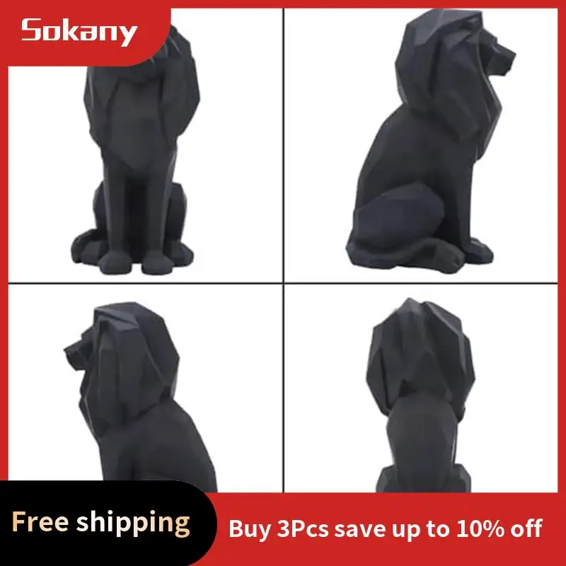 

A59E-Lion Statue Lion Decor - Gifts For Men Geometric Stylish Sculpture Lion Figurine Decoration For Living Room Office Durable