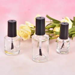 1 Pc 5/10/15ml Clear Glass Nail Polish Bottle with Brush 5ml Empty Refill Bottle Glue Bottle Small Sample Bottle