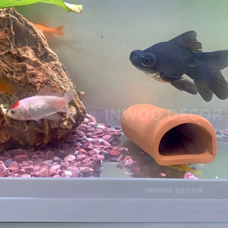 Lila Ton-Aquarium-Fischbecken-Landschaftsdekoration Zubehör Haustier-Fischzuchthaus Unterschlupf Feengarten Heimdekoration – Detail 4