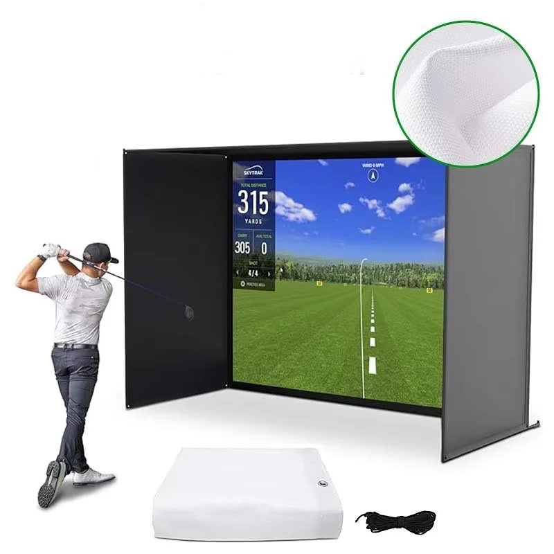 Customizable Size Golf Simulator Impact Screen Fireproof Or Noise Reducing Hitting Curtain For Sports Practice And Golf Practice