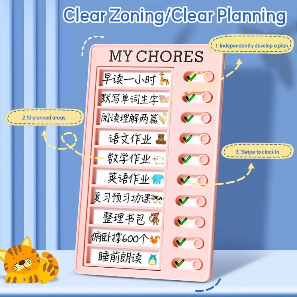 Multi Purpose Plastic My Chores Checklist Reusable Detachable Daily Planner Memo Self-discipline Self-discipline Checklist