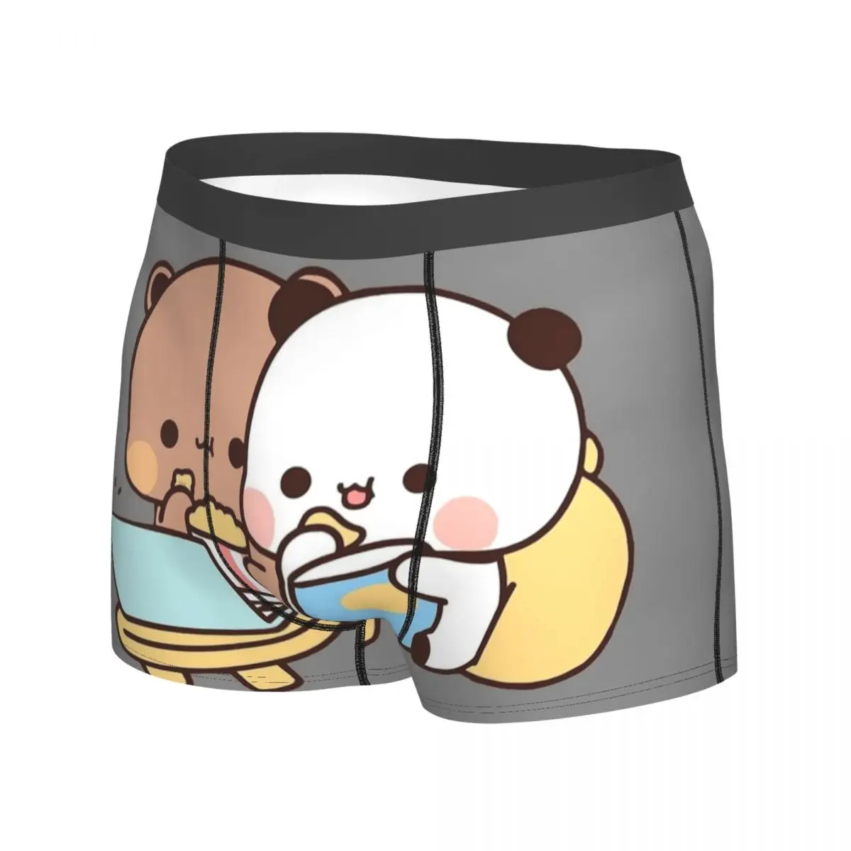 

DuDu Bear And BuBu Panda Watching Movie Нижнее белье Мужские трусы-боксеры Сексуальные мягкие трусы-боксеры Качество на заказ DIY Трусики больших размеров