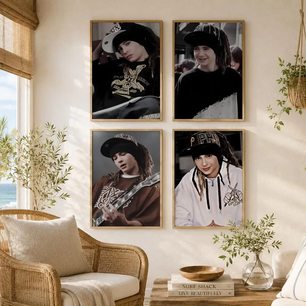 Rock Band Tom Kaulitz T-Tokyo Hotel Poster High-Quality Canvas Wall Mural Crease-Free For Living Room Bedroom Interiors