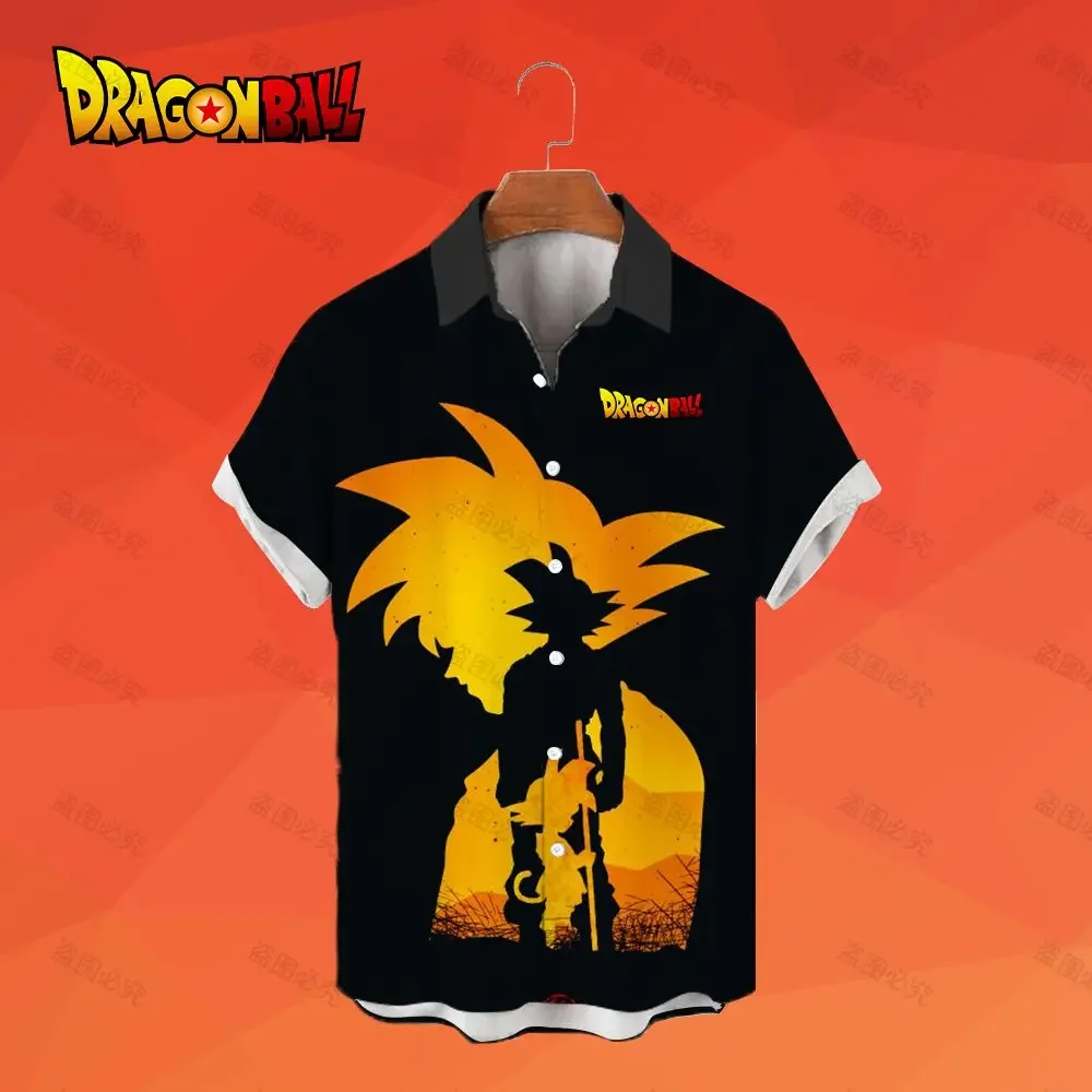 Dragon Ball Z Men's Shirts Vegeta Hawaiian Shirt Tops Cool Summer Blouse Streetwear Super Saiya 5XL Anime Fashion 2023 Oversized