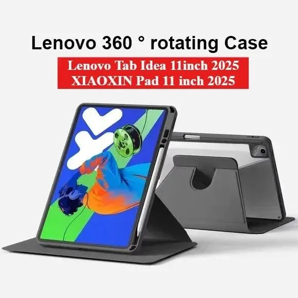 

Чехол для планшета с поворотом на 360° из акрила для Lenovo Tab M11 2024, Idea Tab 11, Xiaoxin Pad 11 2025, 2024 M11 с держателем для стилуса