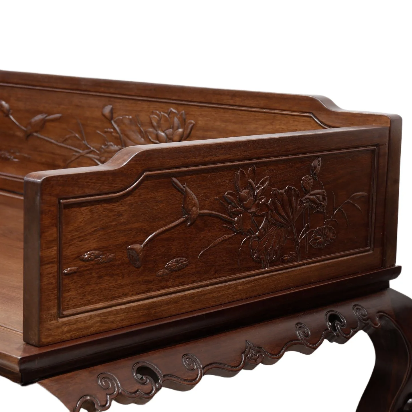 Solid wood Luohan bed sofa combo dual-use small apartment living room antique