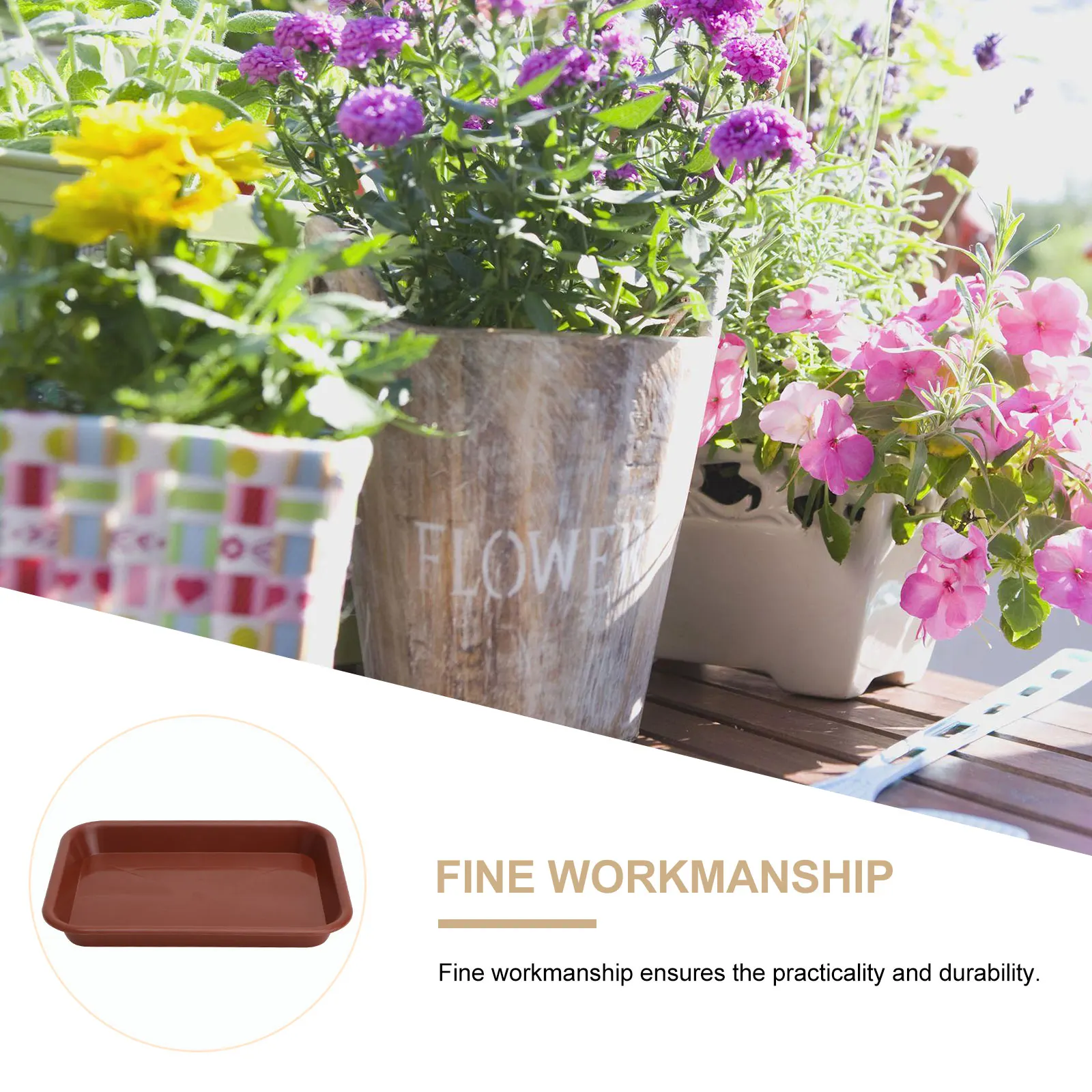 

10 Pcs Rectangular Plant Pot Trays Plastic Flowerpot Saucer Oblong Planter Base Plates Garden Accessories Service