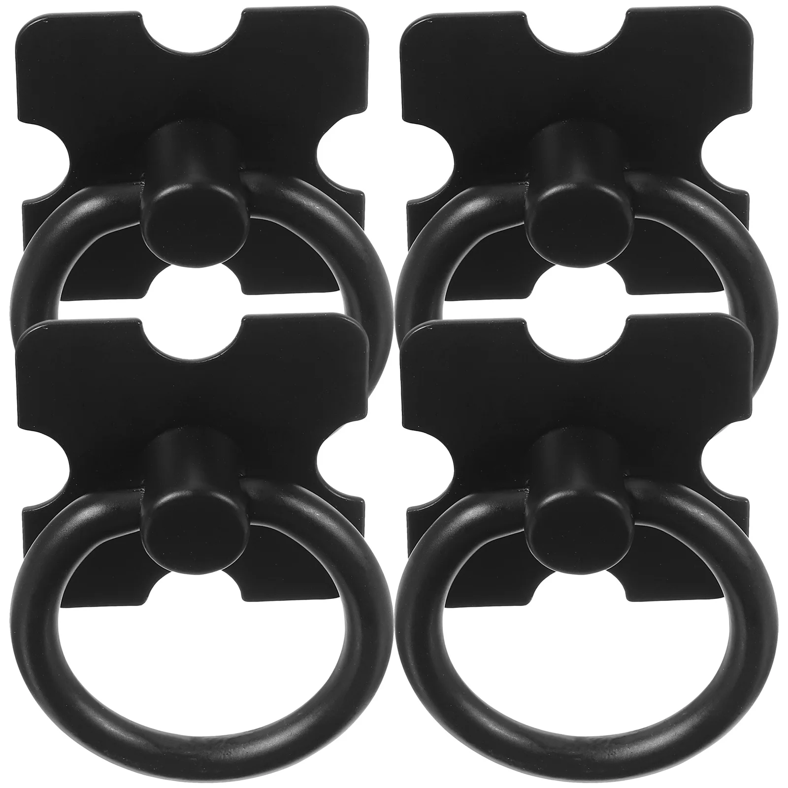 

4pcs Black Ring Handle Knobs for Cabinet Drawer Furniture Modern Pulls Vintage Dresser Hardware Anti Rust Zinc Alloy