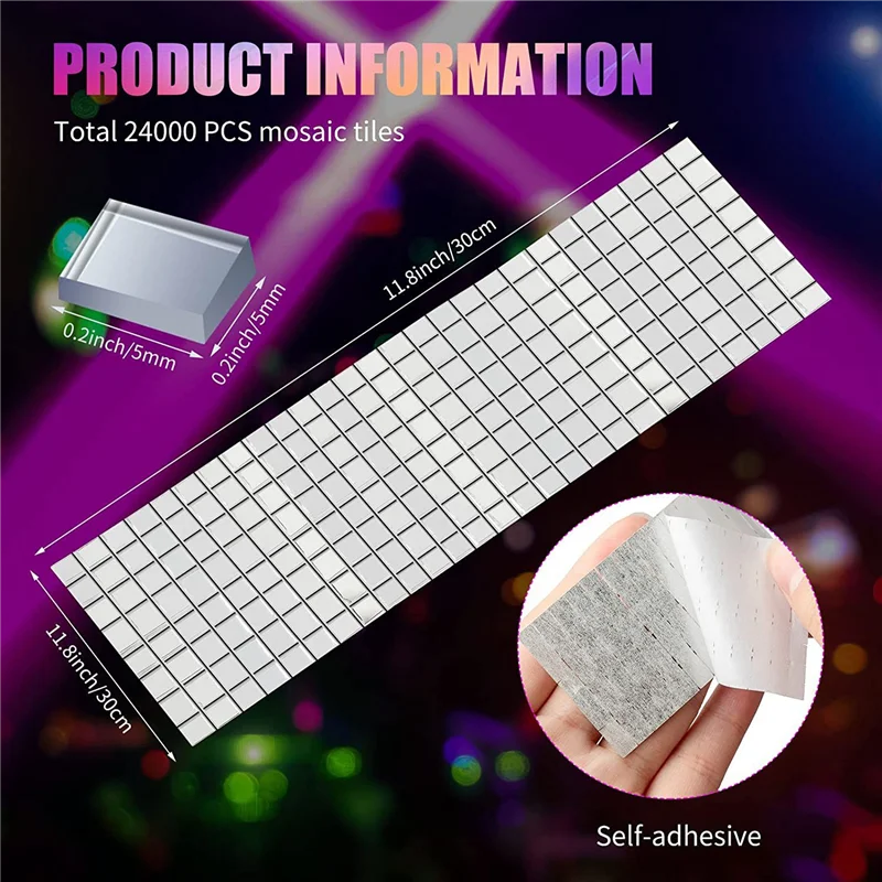 

ABHZ-24000 шт. самоклеящаяся мозаичная плитка, маленькая зеркальная мозаичная плитка, мозаичная плитка, квадратная зеркальная мозаика, наклейки для декора
