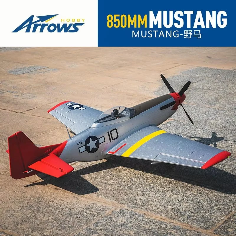 

Blue Arrow 850 мм P51 Mustang с дистанционным управлением, электрический самолет для новичков времен Второй мировой войны с фиксированным крылом, радиоуправляемая игрушка PNP/RTF, версия