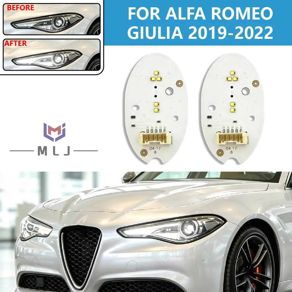 For Alfa Romeo Giulia 2019‑2022 Angel Eyes DRL Light Source Boards Chip Headlight Daytime Running Light Replacement Repair Parts