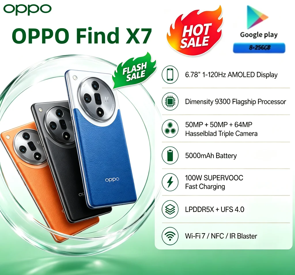 Trending 2026 Brand‑New OPPO Find X7 5G Smartphone 6.78‑Inch Visual Display Dimensity 9300 Flagship SoC 50MP Main Camera