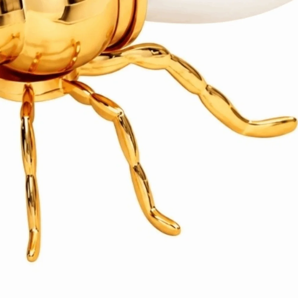 Unique Plastic+Glass Honey Dispenser Pot Gold With Spoon Included Bee Shaped Jar Honey Pot With Spoon For Tea Time