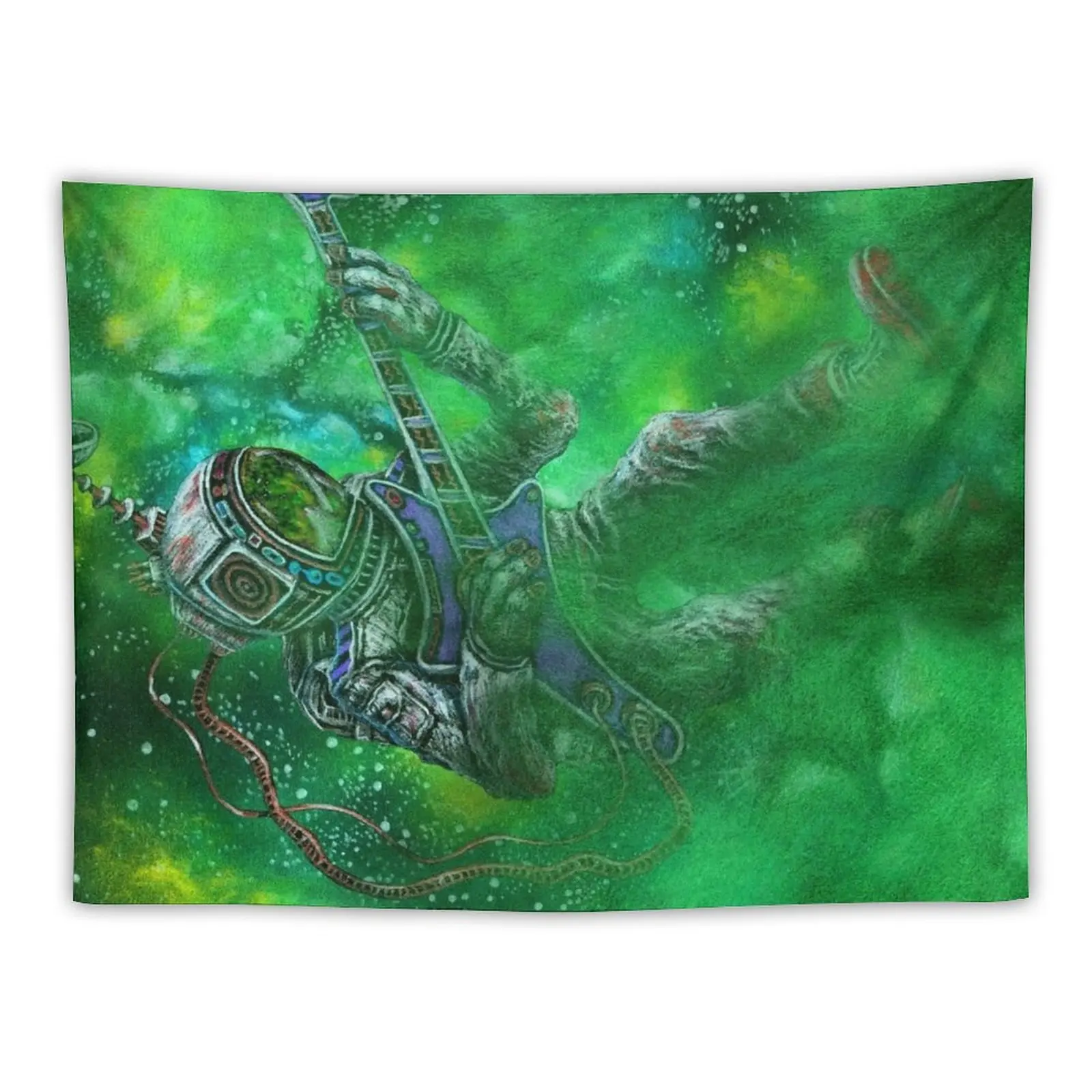 

New Guitarnaut Lost in the Green Tool Nebula Tapestry Cute Room Decor Room Decoration Aesthetic Japanese Room Decor