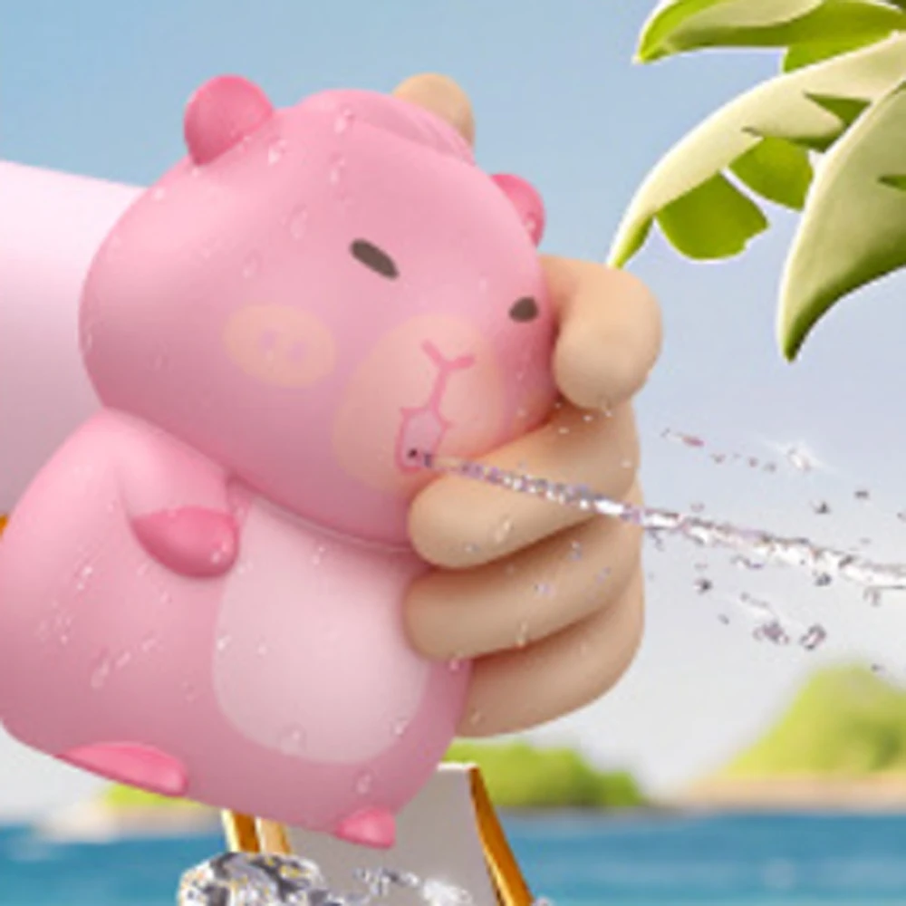 3 unids/set capibara de dibujos animados juguete de pulverización de agua tipo prensa juguete de baño capibara de largo alcance portátil pequeño capibara juguetes de lucha contra el agua