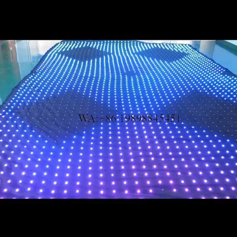 WMWMNU Newest Tech for RGB 3in1 Full Color Video Curtain P5CM Vision Cloth Curtain DMX Support Wall Video Light for Stage dj