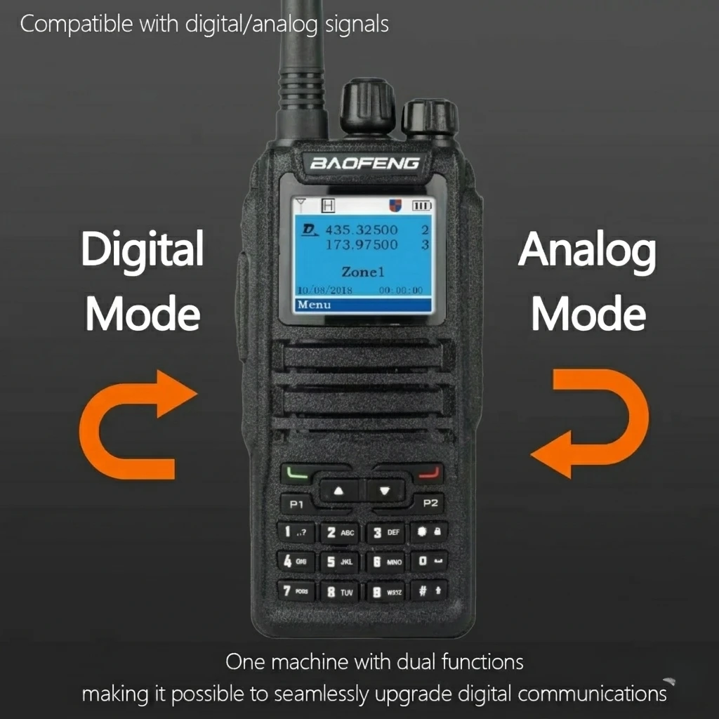 BAOFENG DM-1701 DMR Digital Radio Dual Band Walkie Talkie VHF UHF Professional Two Way Radio for Road Highway Maintenance AES256 - view 3