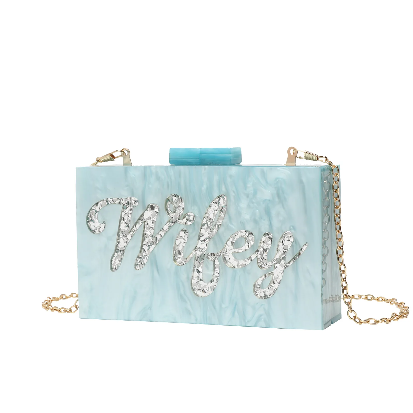 2023 Neue Damen-Clutch mit englischem Alphabet-Motiv, Acryl-Abendtasche mit Kette – Detail 3