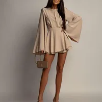 Fashion Women Rompers Sexy Backless High Waist Female Jumpsuit Playsuits Butterfly Sleeve Dress Shorts Casual Summer Ropa Mujer - Image 3