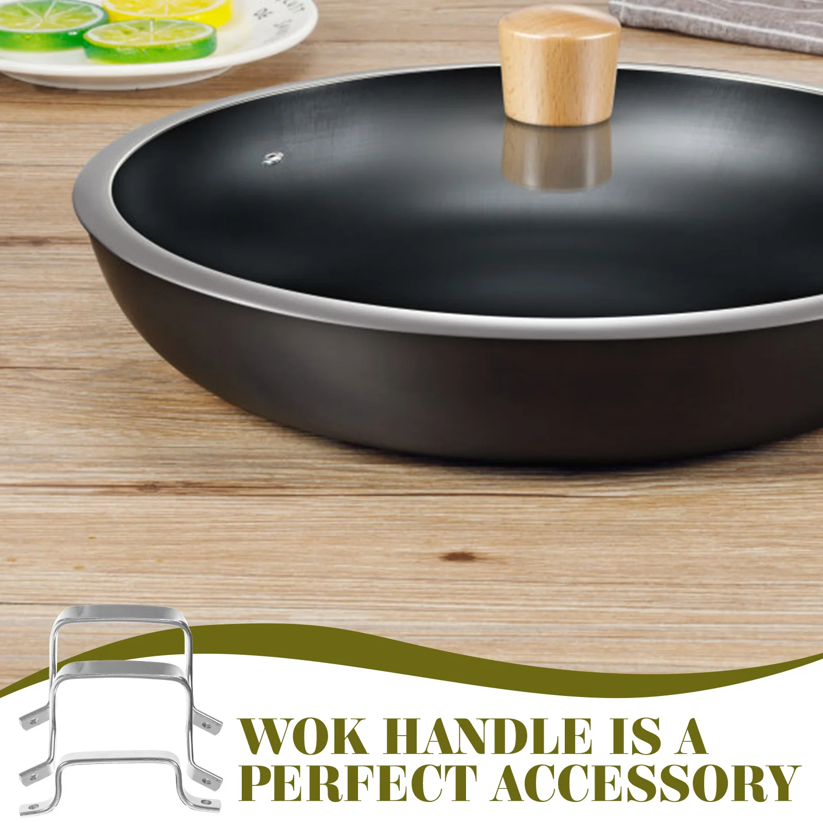 

1 set 1 Set Replacement Handles Side For Pot Sturdy Nonskid Wooden Pot Handle Replacement Pan Side Handle Kitchen Utensil Part