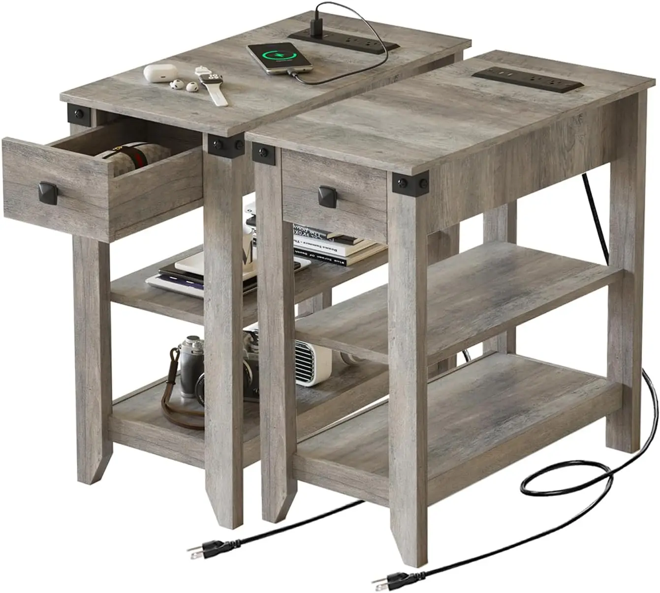 End Tables with Charging Station 1