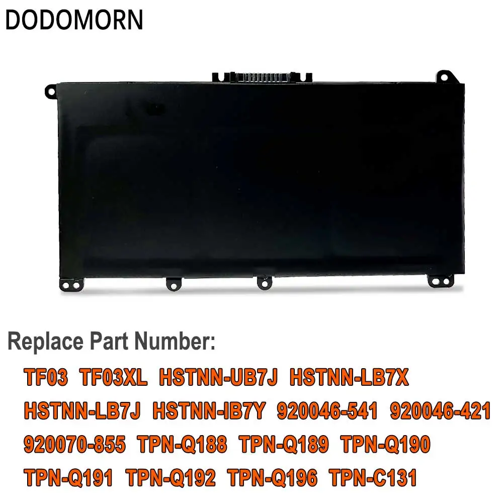 Dodomorn Tf03xl Laptop Accu Voor Hp Pavilion 14-bf 15-cc 15-Cd 17-ar 17-ar007ca 17-ar050wm HSTNN-UB7J 920046-541tpn-q188 41wh