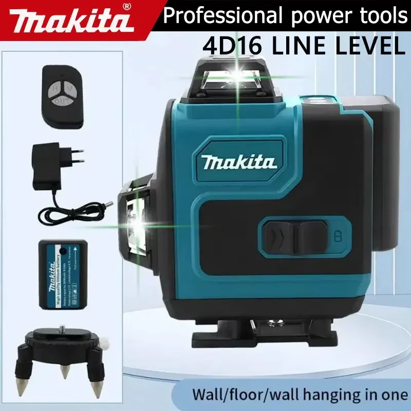 

Лазерный уровень Makita 16 линий 360° ° Горизонтальный и вертикальный лазерный нивелир с зеленым лучом, высокоточный, настенный, портативный инструмент