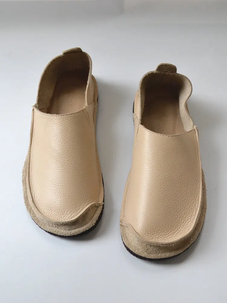 

Birkuir Retro Loafers Slip On Women Shoes Flat Heels Genuine Leather Mixed Colors Soft Soles Luxury Shoes Ladies Casual Shoes 41