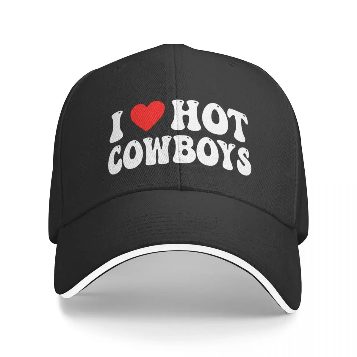 I Love Hot Cowboys shirt I Heart Cowboys Funny Country Western Baseball Cap funny hat Custom Cap Hats Man Women's