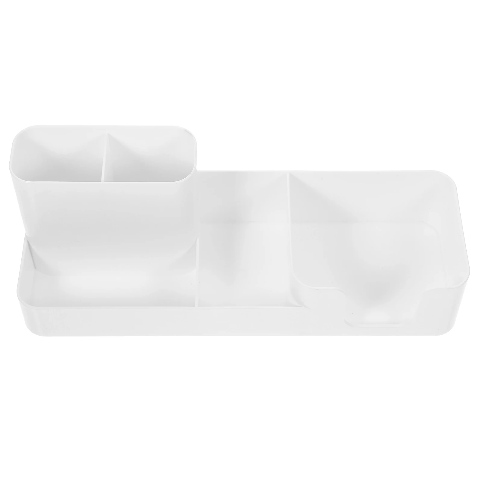 

Note Storage Box White Desk Organizer Pen Holder Pencil Stand Office Supplies Compartment Design Large Capacity Privacy Item