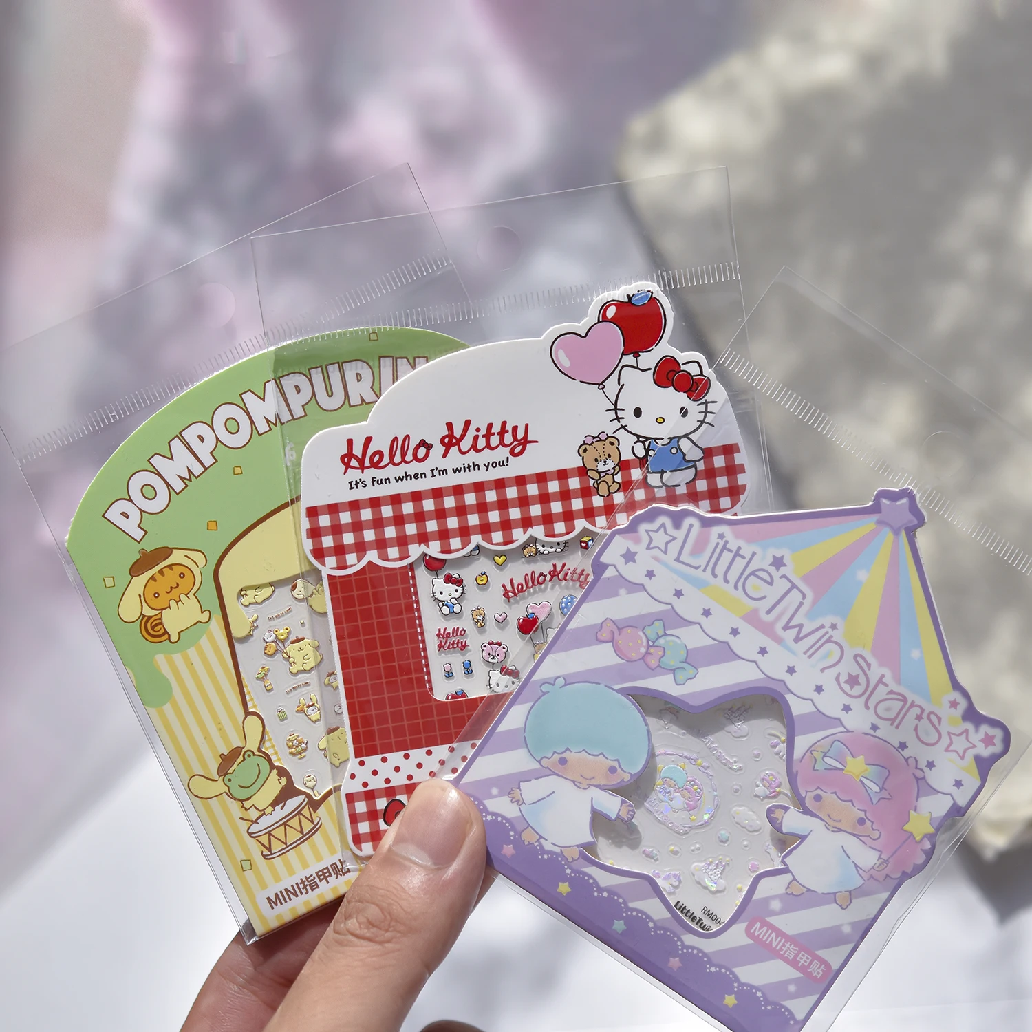 1 Stück Niedliche Sanrio-Charakter Nagelaufkleber mit Gemischten Mustern, Leicht zu Entfernen, Langlebig, für Tägliches Tragen, Mädchenhafte Aufkleber – Detail 7