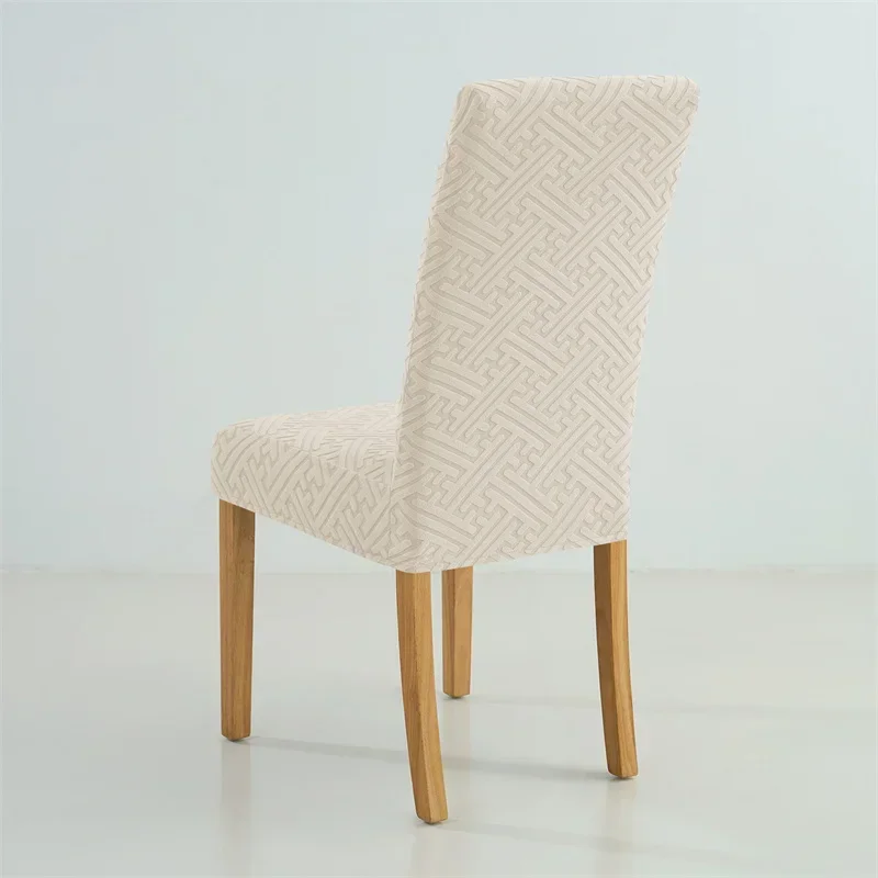 1/4 stücke Jacquard Esszimmer Stuhl Abdeckung Stretch Anti-schmutzig Stuhl Abdeckungen Wohnkultur Küche Sitz Schonbezug für Bankett party Hochzeit – Detail 5