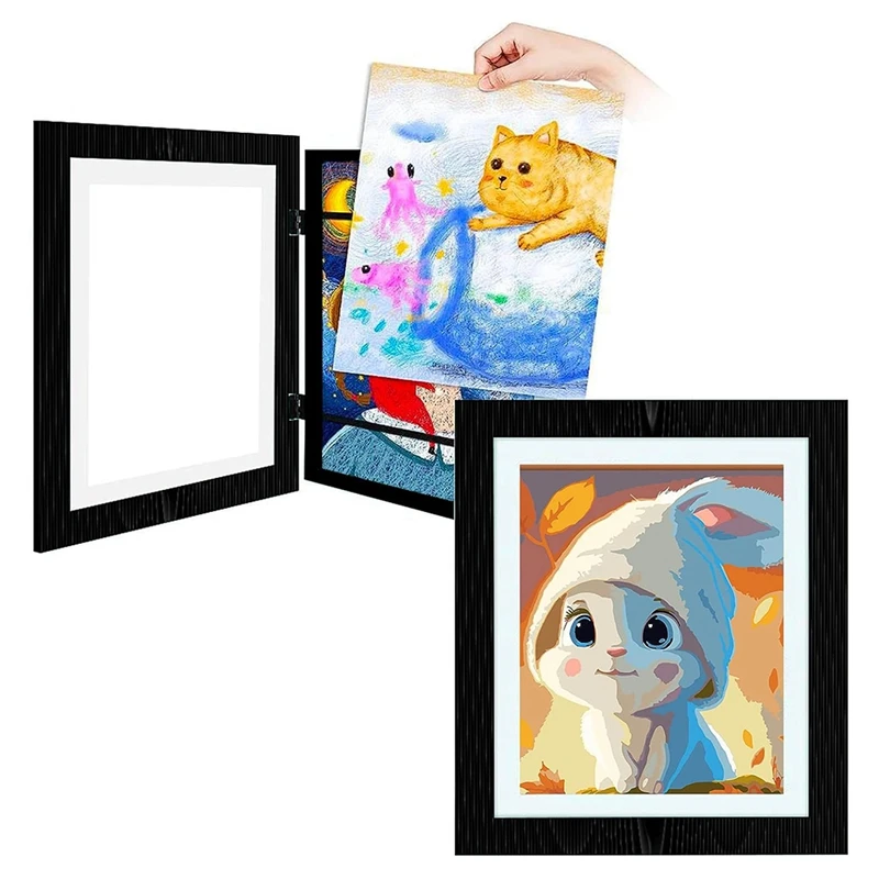 Kids Art Frames, Front Opening Kids Art Display Frames 13.8X10.4Inch, For Kids Drawing Crafting (2PCS)