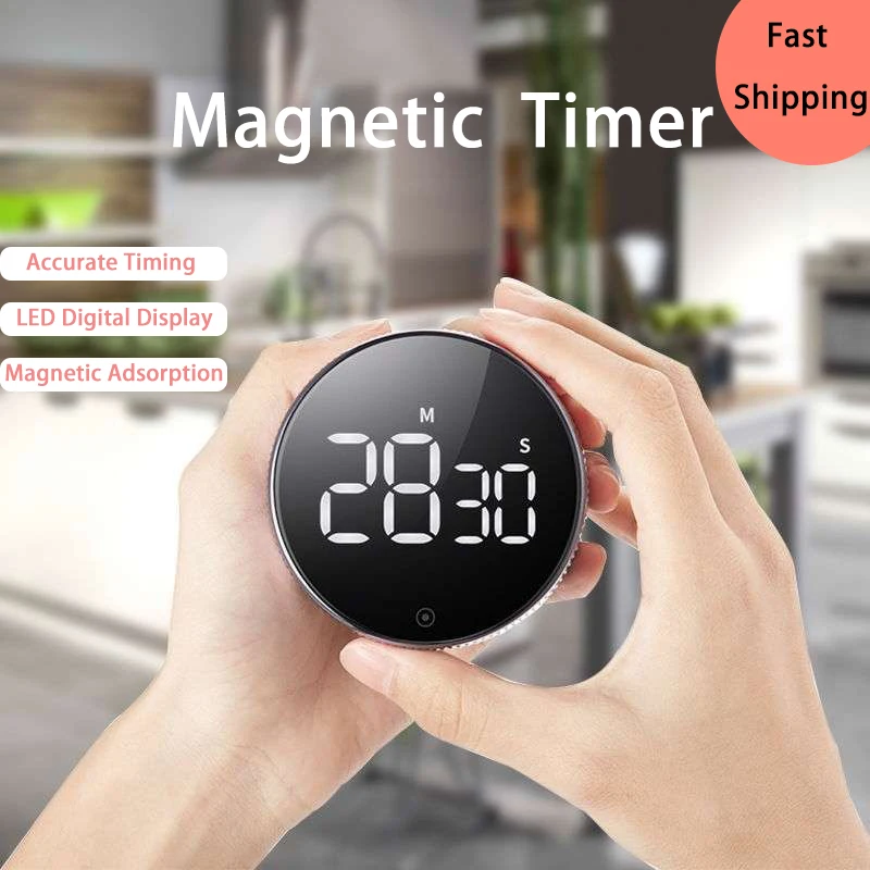 

Movement Electronic Rotary Reminder Magnetic Mute Timer Regulating Self Suction Led Stopwatch Countdown Kitchen Visual