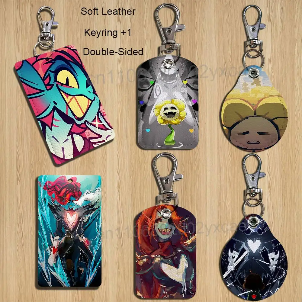 game Undyne Undertale Flowey Card Holder With Keychain Executive Protection For Bank Credit Subway Bus Case