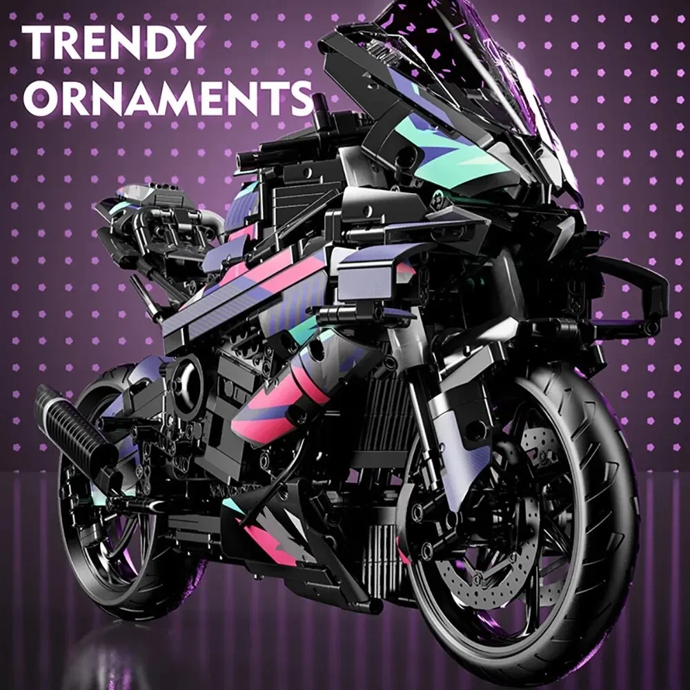 

1920 шт., технологии супер мотоцикла Moc, строительные блоки и строительные игрушки, модель игрушки для детей и взрослых, праздничный подарок