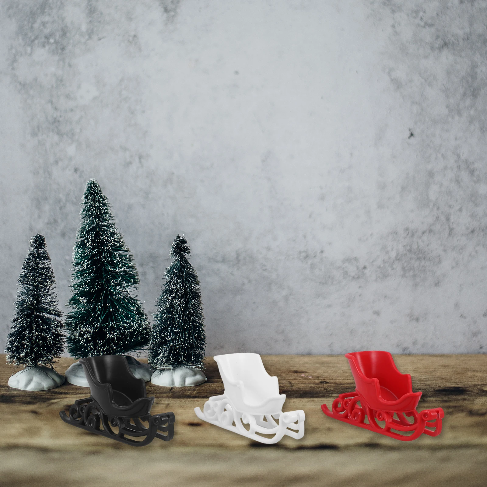 

12Pcs Christmas Sleigh Ornament Miniature Desktop Decor Xmas Table Decoration Holiday Party Adornment Xmas Sleigh Decoration