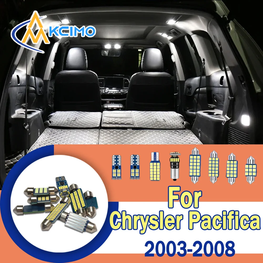 

LED Interior Door Dome Map Light Set CANBUS Error-Free Durable For Chrysler Pacifica 2003-2008 High Quality Auto Bulbs Kit