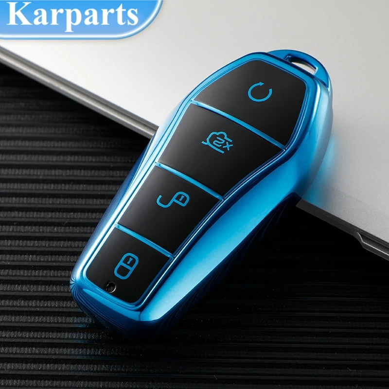 

Fashion New Soft TPU Car Key Case Protect Cover 4 Buttons For BYD Qin Plusdmi Atto 3 Han EV Dolphin Durable Car Accessories