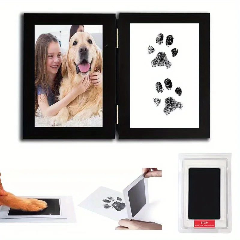 القط الكلب باو طباعة نظيفة اللمس مختمة سهلة DIY بصمة أقدام منصات الحبر الحيوانات الأليفة الكلاب القطط باو الأنف يطبع هدايا تذكارية #5