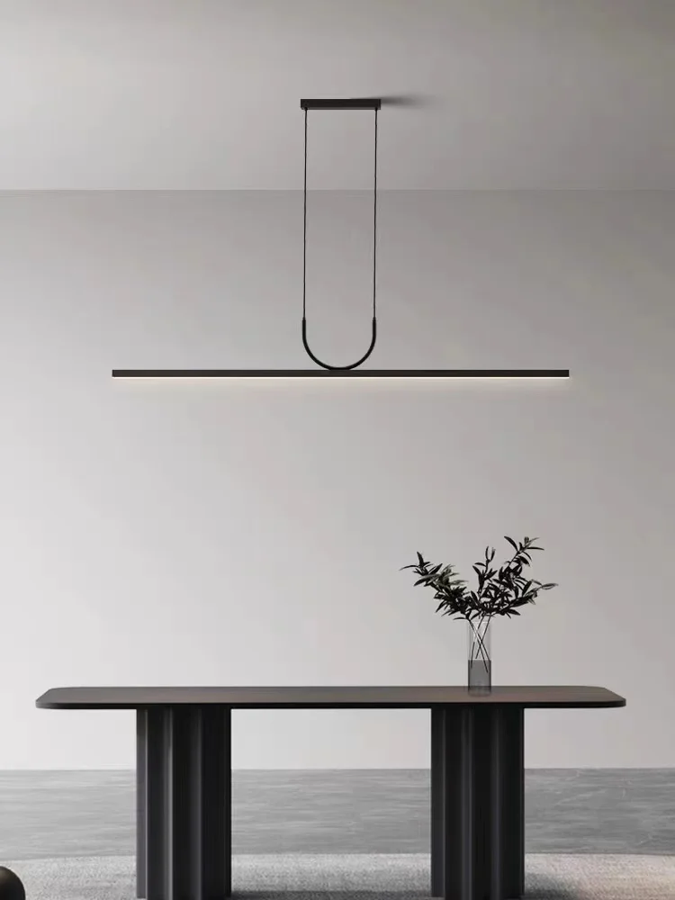 LED Dining room Chandelier Strip Modern Aluminum Nordic Minimalist Apartment Bar Main Lamp Dining Table Bar One-Word Chandelier