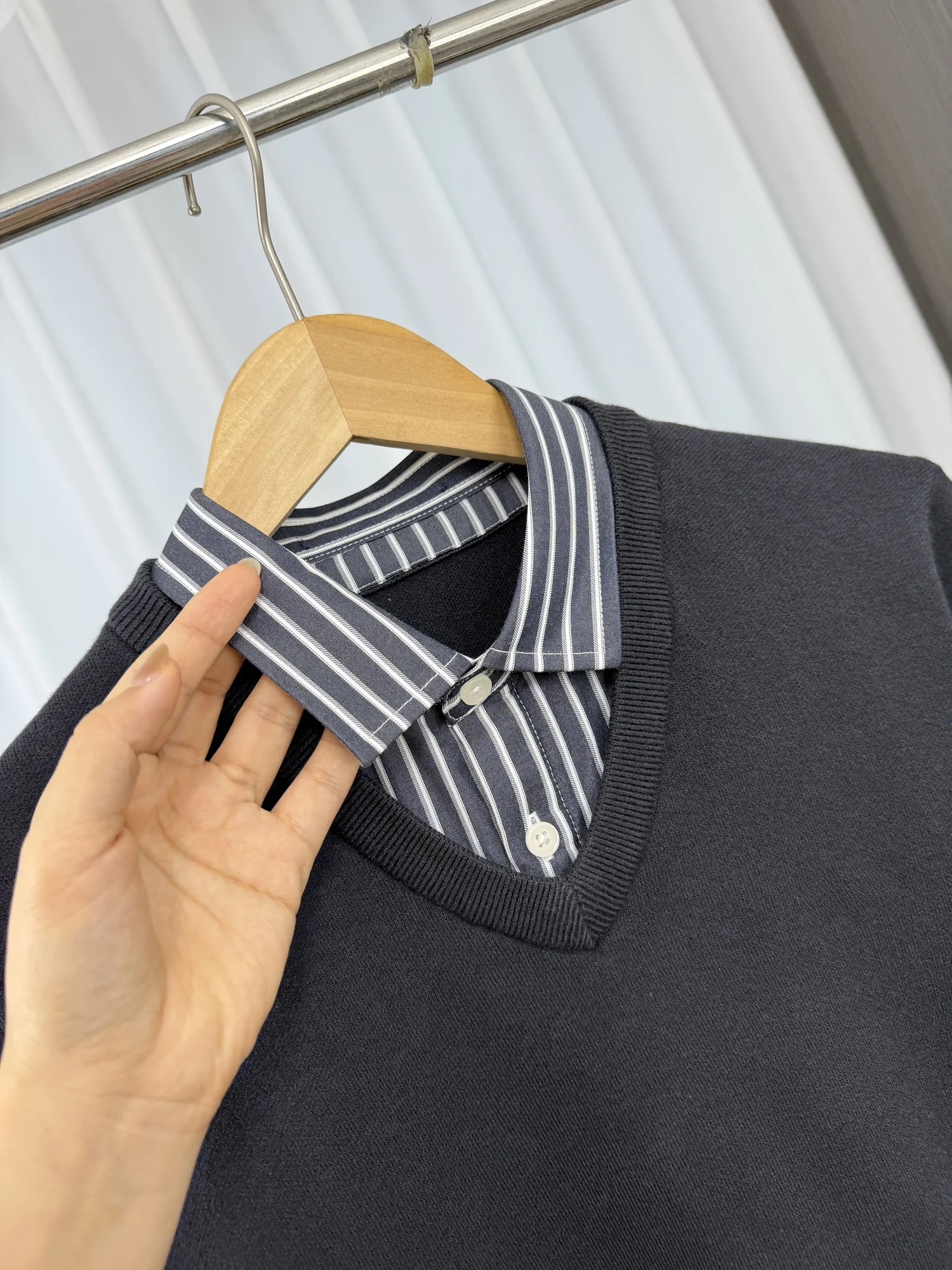 

Мужской повседневный трикотаж, свитер в стиле пэчворк, искусственный двухсекционный Busin Sle Long Sve, теплый термоосенне-зимний модный свитер для поездок на работу