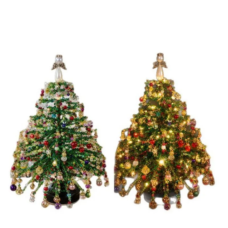 Complete DIY Beaded Christmas Tree Craft Kit with Beads - European Style Handmade Ornaments Suitable for Holiday Decoration, Xmas Assembly Project, Beading Supplies for Home Decor, No Included for Festival Decorations