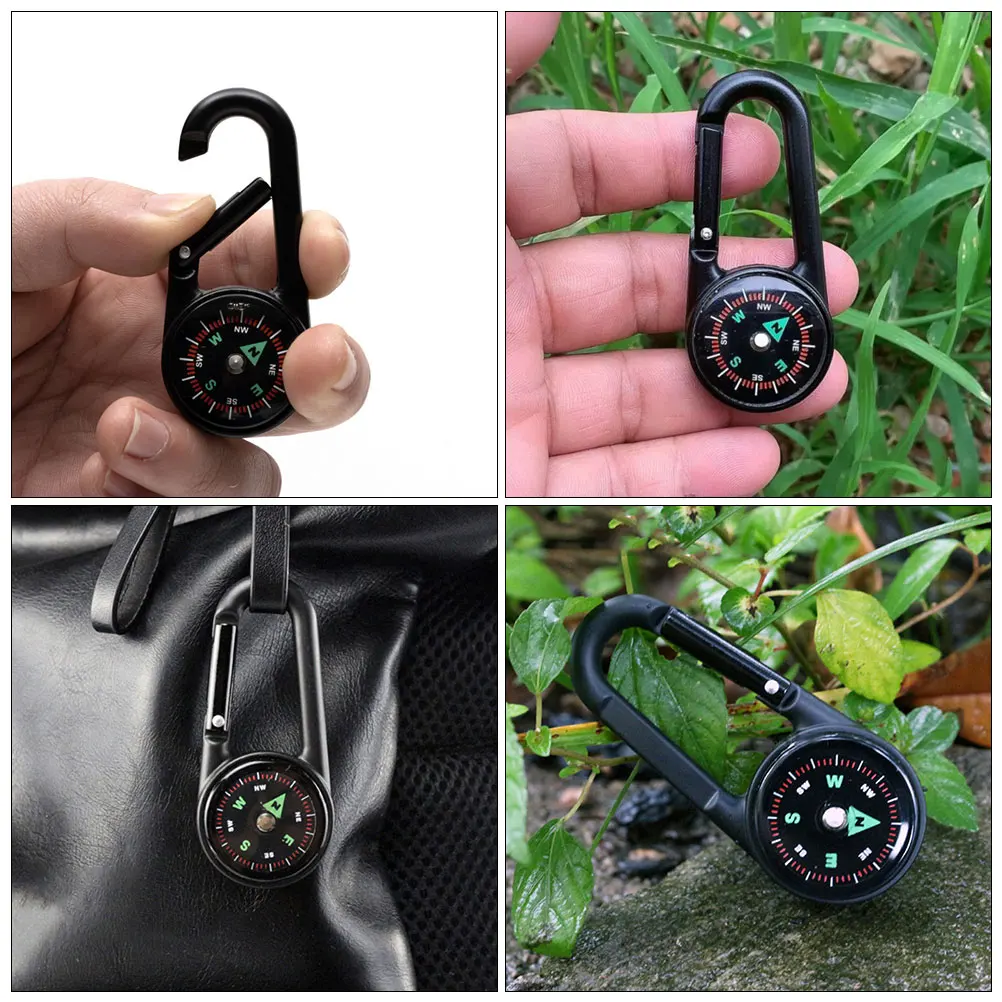 

Convenient Hiking Compass Mini Backpack Pendant Keychain Double Sided Zinc Alloy