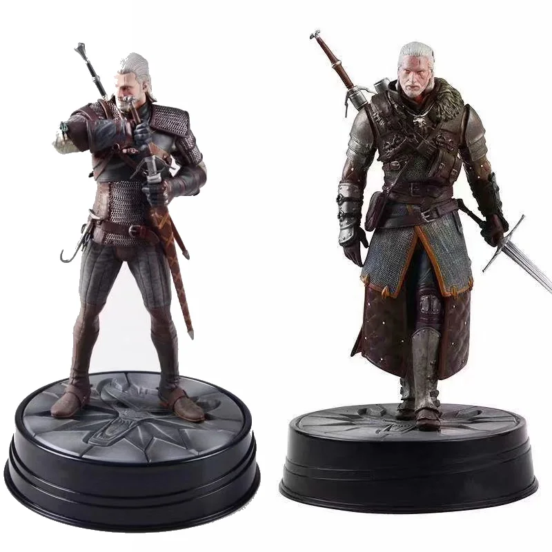 Witcher-ed 3 Wild Hunt Geralt Wolf Action Figure Collectable Model Toys Christmas Gift Doll 24CM