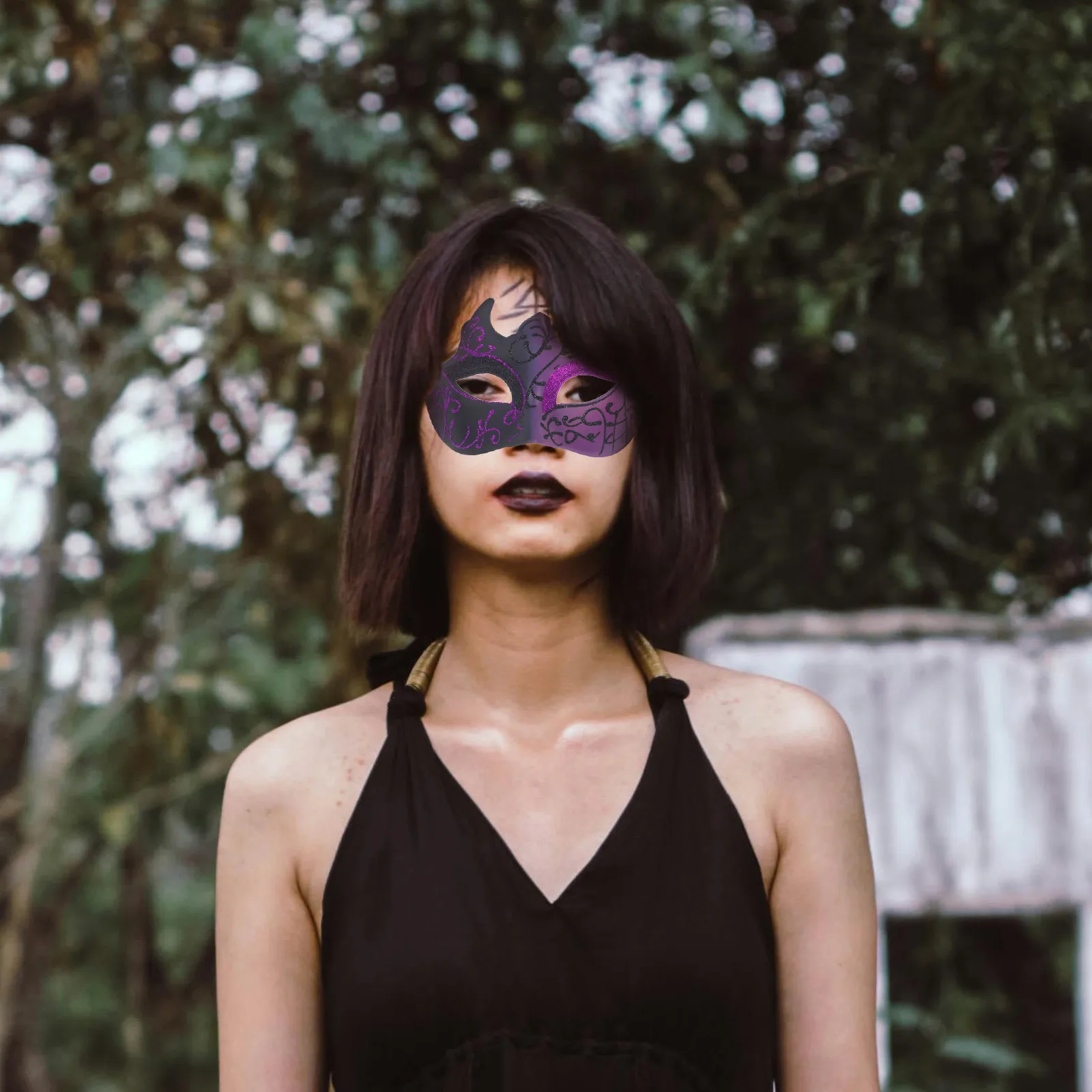 

Painted Mask Half Face Gold Masquerade Masks Black Purple Reusable Lightweight Halloween Party Accessories Carnival Cosplay Prop
