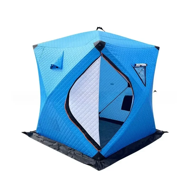 Multi-Person Quilted Insulated Ice Fishing Tent - Fully Automatic Quick-Open Thickened Triple-Layer Cold-Resistant Outdoor
